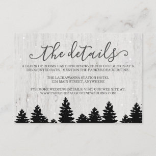 Information Enclosure Card   Rustic Winter