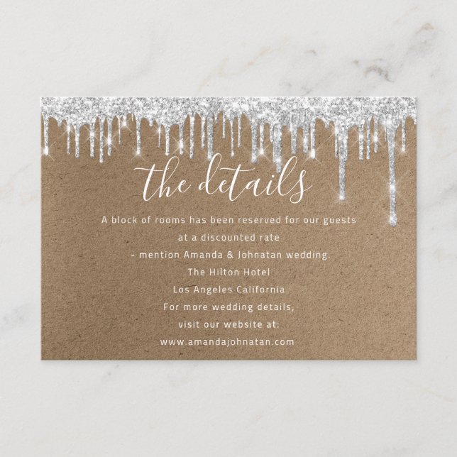 Information Enclosure Card Wedding Details Kraft (Front)
