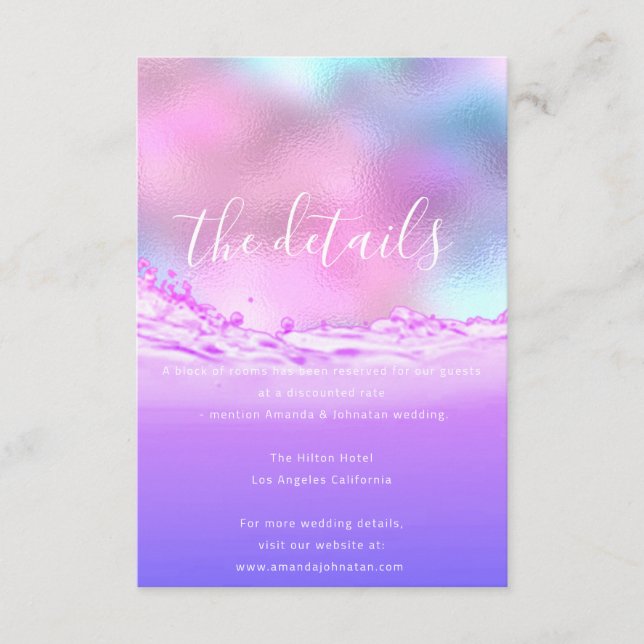 Information Enclosure Card Wedding Details Pastels (Front)