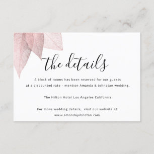 Information Enclosure Card Wedding Details White