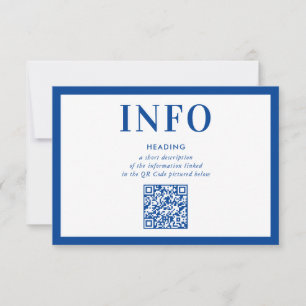 INFORMATION INSERT modern royal blue QR Code Invitation