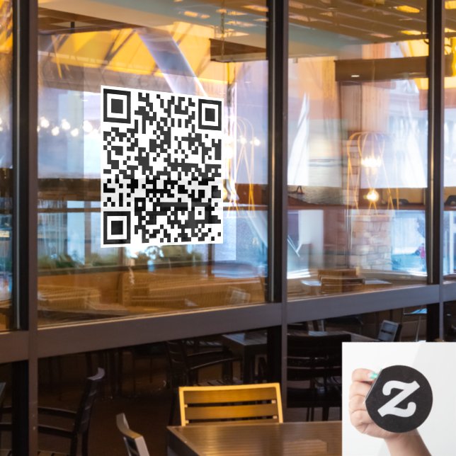 Information QR Code Window Cling (Restaurant Window)