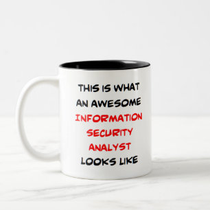 information security analyst, awesome Two-Tone coffee mug