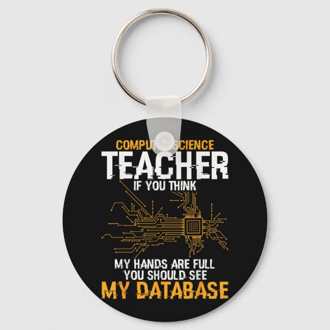 Information Technology Database Computer Science T Keychain (Front)