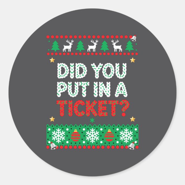 Information Technology Funny Christmas Computer Te Classic Round Sticker (Front)