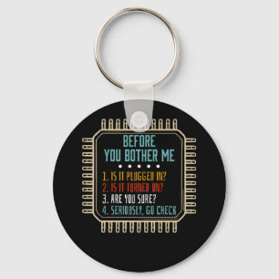 Information Technology Tech Technical Support Gift Keychain