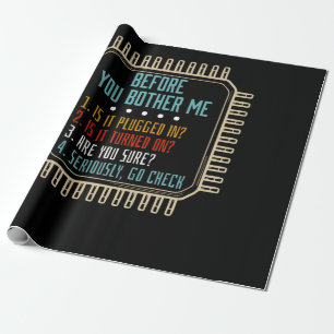 Information Technology Tech Technical Support Gift Wrapping Paper