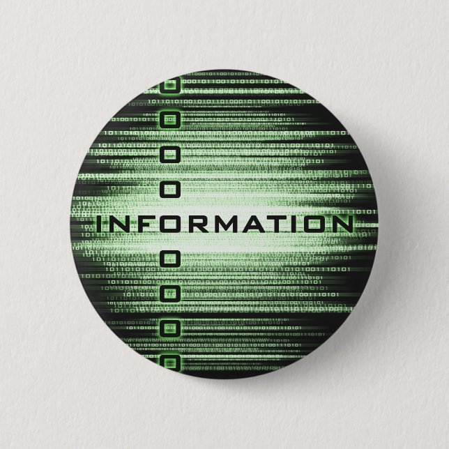 Information Text Design 2 Inch Round Button (Front)