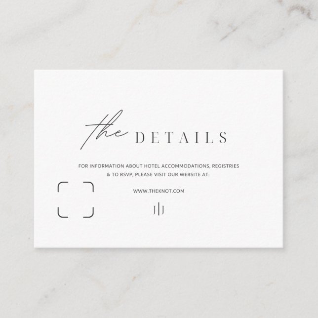 Informational Enclosure Cards Black & White Simple (Front)