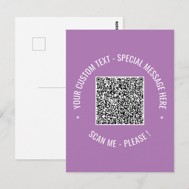 Informations d'analyse de code QR et carte texte p (Devant / Derrière)