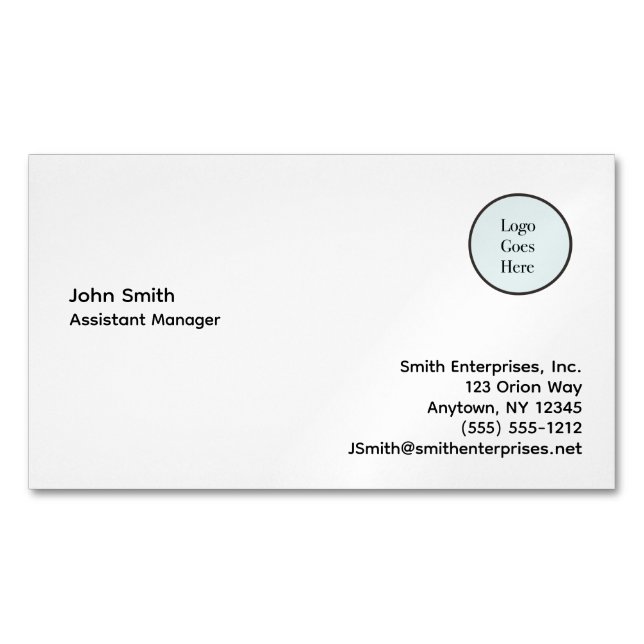 Informations de base sur le logo Entreprise Magnet (devant)