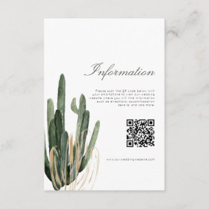 Informations Mariage Cactus moderne Carte QR Code
