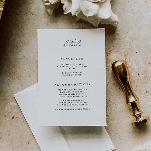 Informations sur le mariage Détails Carte de boîti (Créateur téléchargé)