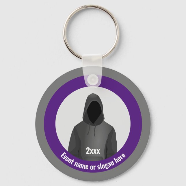 Infosec and Cyber Crime Theme - Event or Slogan on Keychain (Front)