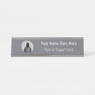 InfoSec Team - Silver Theme Hacker in Hoodie Logo  Desk Name Plate