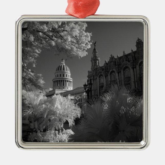 Infra red of Capitol building dome in Havana Metal Ornament (Front)
