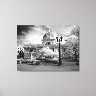 Infra Red ofParliament in Cienfuegos Cuba called Canvas Print