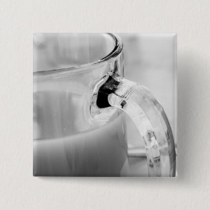 Infrared, Black & White,cup, glass, coffee, 2 Inch Square Button