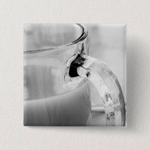 Infrared, Black & White,cup, glass, coffee, 2 Inch Square Button