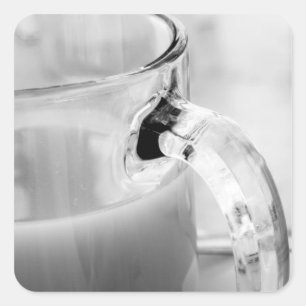 Infrared, Black & White,cup, glass, coffee, Square Sticker