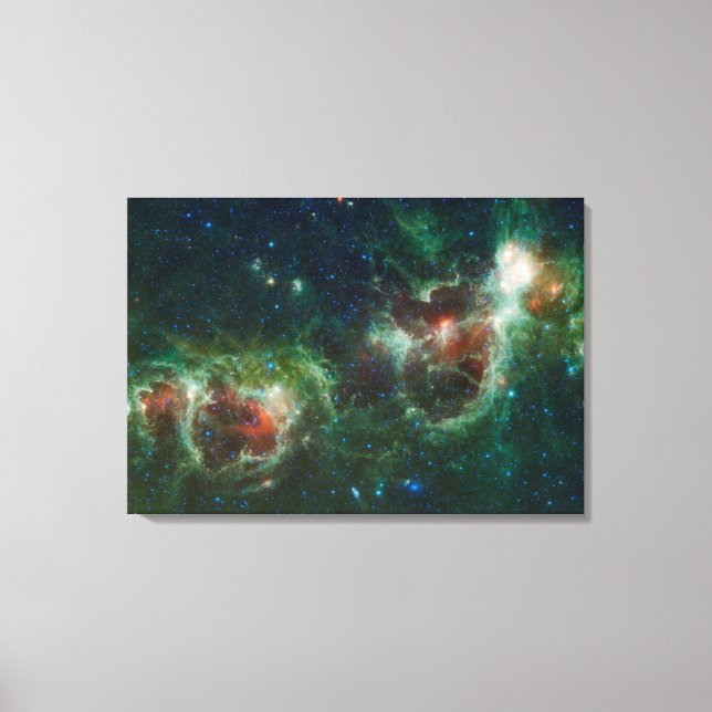 Infrared mosaic of the Heart and Soul nebulae Canvas Print (Front)