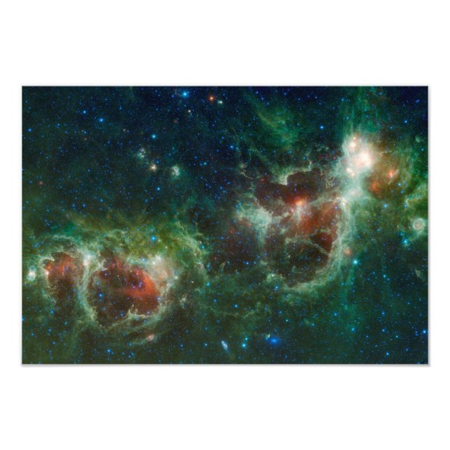Infrared mosaic of the Heart and Soul nebulae Photo Print (Front)