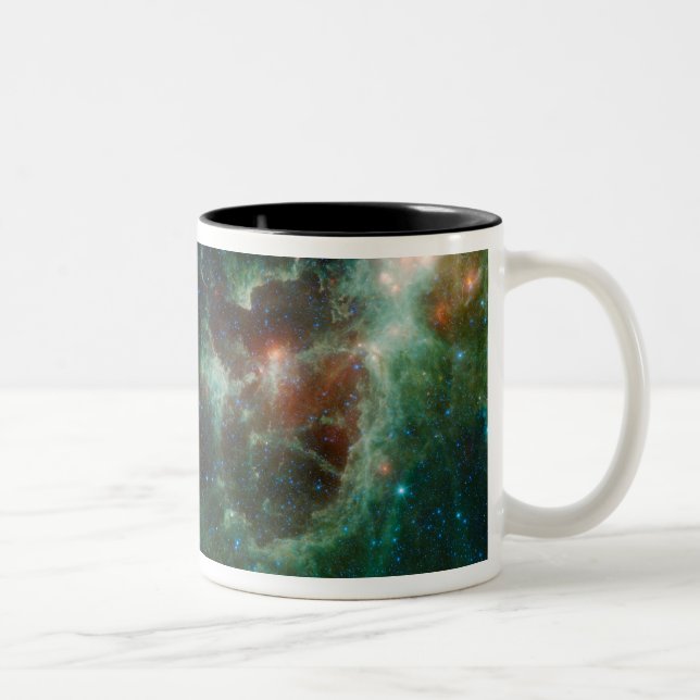 Infrared mosaic of the Heart and Soul nebulae Two-Tone Coffee Mug (Right)