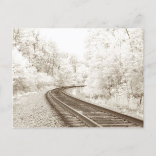 Infrared Railroad tracks Postcard