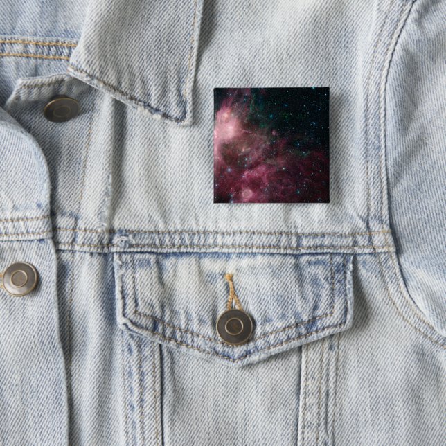 Infrared View Showing The Birth And Death Of Stars 2 Inch Square Button (In Situ)