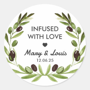 Infused with love Olive Oil Wedding Favor Label