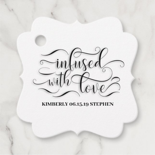 Infused With Love Wedding Favour Tags (Front)