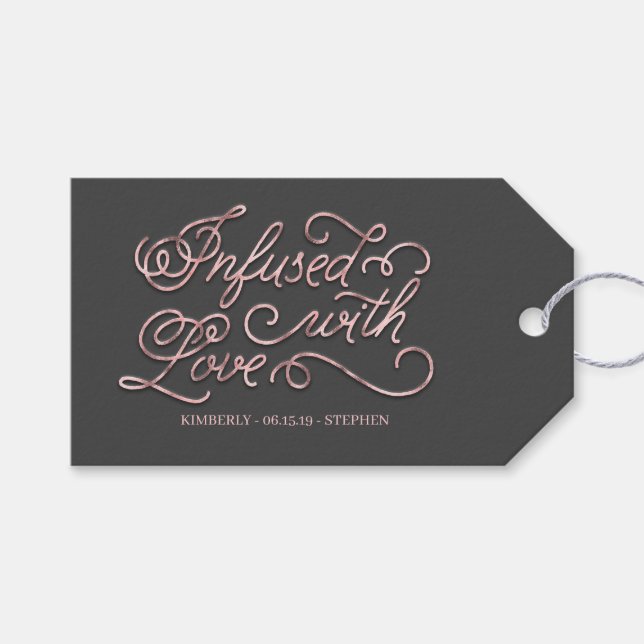 Infused With Love Wedding Gift Tags (Front (Horizontal))