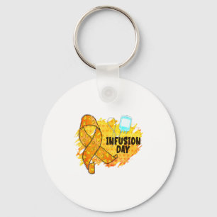 Infusion Day Multiple Sclerosis Awareness Orange R Keychain
