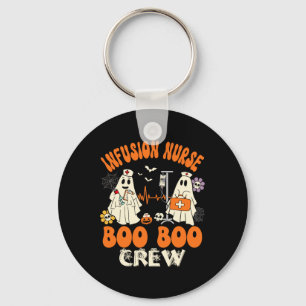 Infusion Nurse Boo Crew Halloween Nurse Ghost Cost Keychain