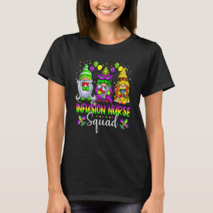 Infusion Nurse Squad Gnomes Crew Mardi Gras Festiv T-Shirt