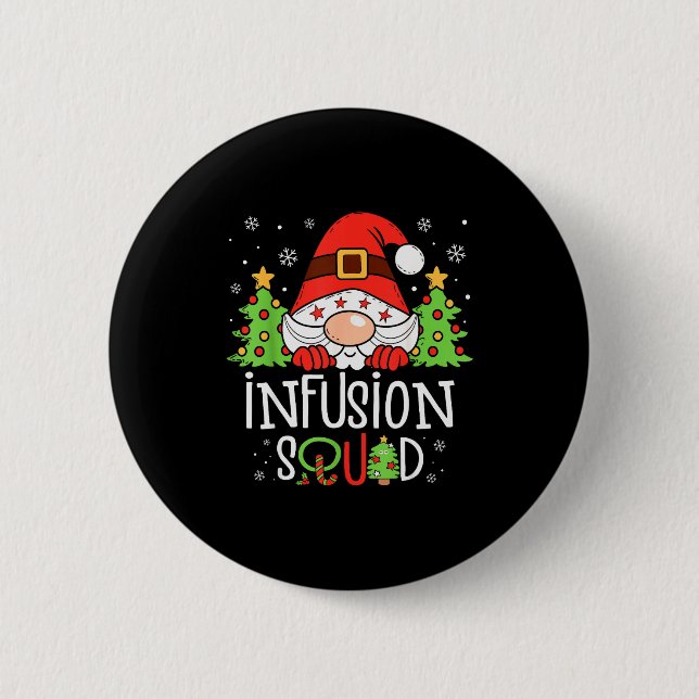 Infusion Nurse Squad Santa Stethoscope Nurse Chris 2 Inch Round Button (Front)