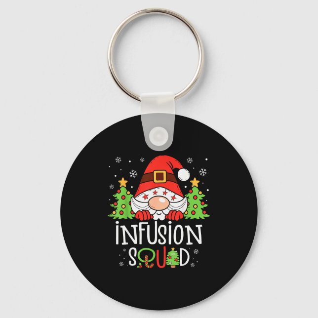 Infusion Nurse Squad Santa Stethoscope Nurse Chris Keychain (Front)