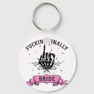 Ing Finally Bride Skeleton Hand Halloween Bachelor Keychain