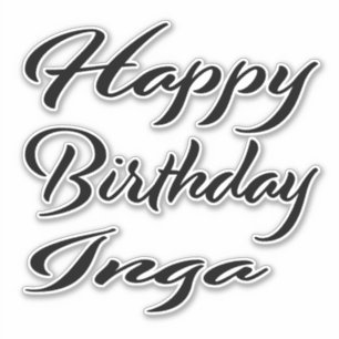 Inga name first name black Sticker birthday