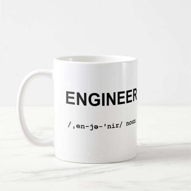 INGÉNIEUR avec la tasse de symboles phonétiques (Gauche)