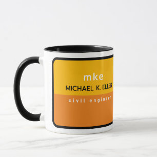 Ingénieur de profession Mug de café jaune avec nom