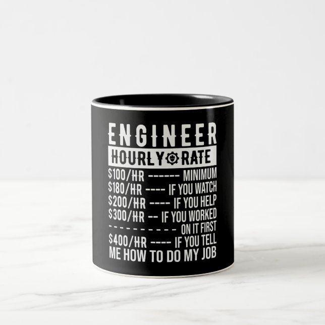 Ingénieur drôle Taux horaire Mug (Centre)
