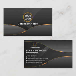 Ingénieur logiciel Carte de visite Black Business