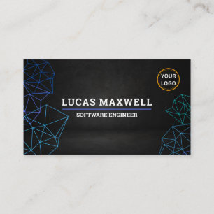 Ingénieur logiciel Carte de visite Black Futuristi