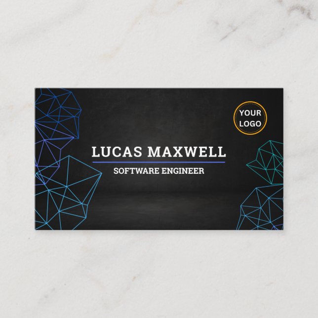 Ingénieur logiciel Carte de visite Black Futuristi (Devant)