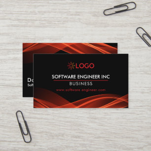 Ingénieur logiciel Carte de visite noir rouge mode