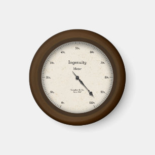 Ingenuity Meter Steampunk Machine Age Vintage Magnet
