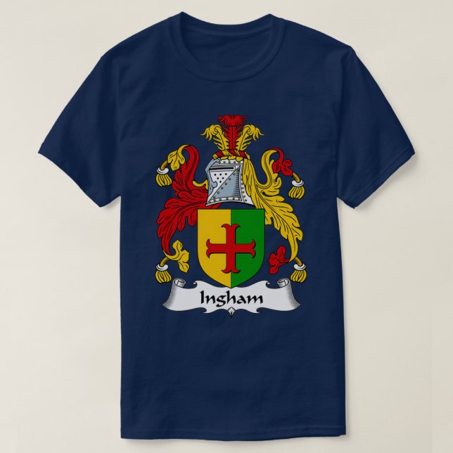 Ingham Coat of Arms Family Crest  T-Shirt (Design Front)