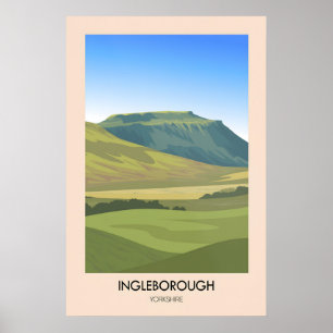 Ingleborough Yorkshire Dales Travel Poster