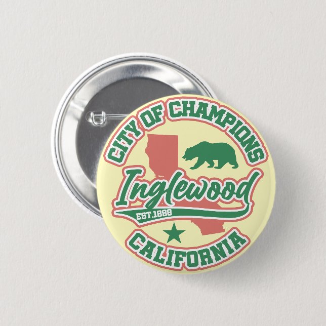 Inglewood,California 2 Inch Round Button (Front & Back)